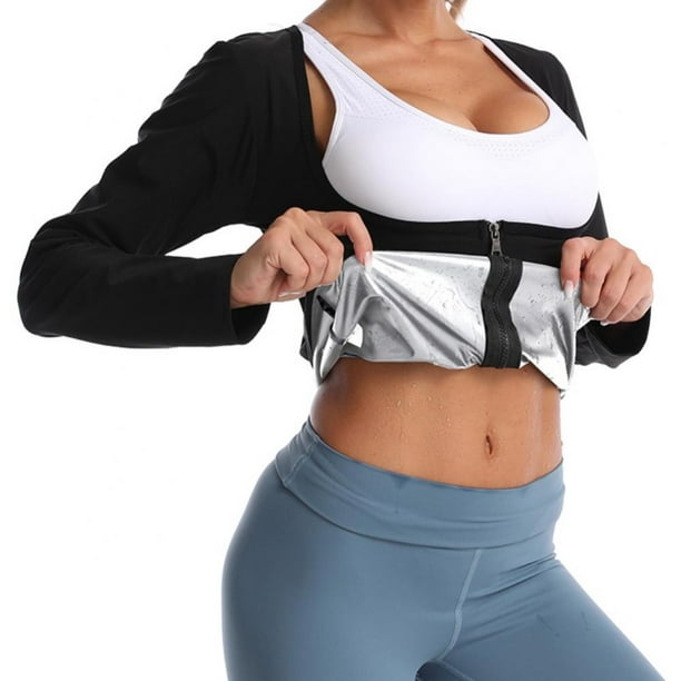 US Women Sauna Body Shaper Sweat Suit Sleeve Spa Cami Hot Neoprene Slimming Top